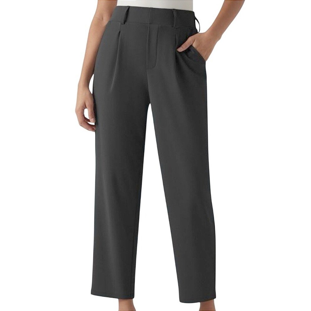 Halara Womens Flex High Waisted Pocket Tapered Work Pants Black Large PetiteB